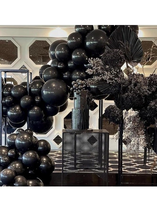 Generic - Black Balloons, 125Pcs Matte Black Balloons Different Sizes Pack Of 18 Inch 12 Inch  Black Balloons For Balloon Garland Balloon Arch As Birthday Party Decorations, Black - Image 1