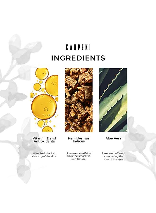 KANPEKI Under Eye Gel | Facial Serum | Reduces Dark Circles Puffiness & Counteracts Glycation | Contains Vitamin E Antioxidants Hemidesmus Indicus & Aloe Vera Extracts | Japanese Skin Care Product | 20g  - Image 5