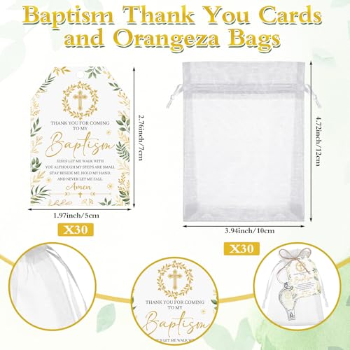 Shknldzsm 30 Sets Baptism Party Favors for Guests Catholic Recuerdos De Bautizo Para Niño Niña Baptism Bottle Opener Nail Clippers Keychains Thank You Card for Birthday First Communion - Image 3