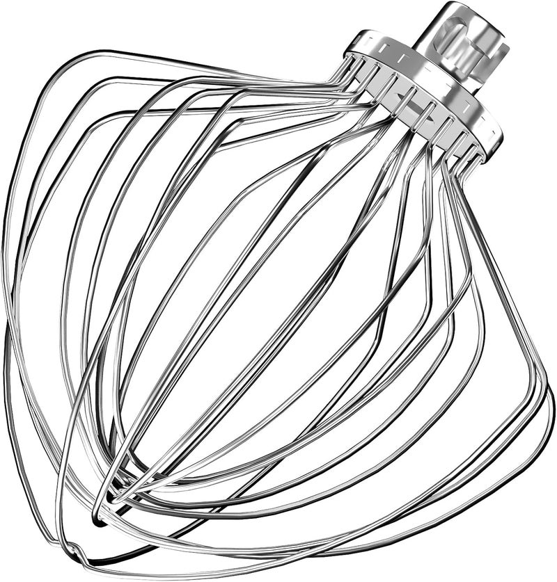 XINCAN ملحق خفق سلكي من الفولاذ المقاوم للصدأ 11 سلكًا من طراز KN211WW لخلاط KitchenAid Bowl-Lift ذو وعاء سعة 7 كوارت، بديل خفاقة من الفولاذ المقاوم للصدأ لخلاط Kitchen Aid، آمن للغسيل في غسالة الأطباق، خفاقة للبيض والكريمة الثقيلة. - Image 1