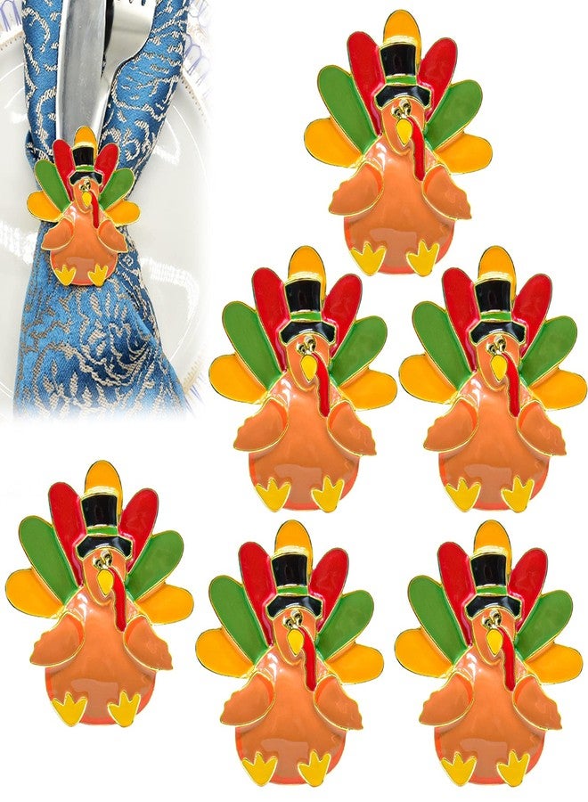 Legigo Set of 6 Turkey Napkin Rings for Table Decorations- Thanksgiving Napkin Holder Fall Napkin Rings for Thanksgiving Dinner Wedding Banquet Family Gatherings Table Settings Decor Present - Image 1