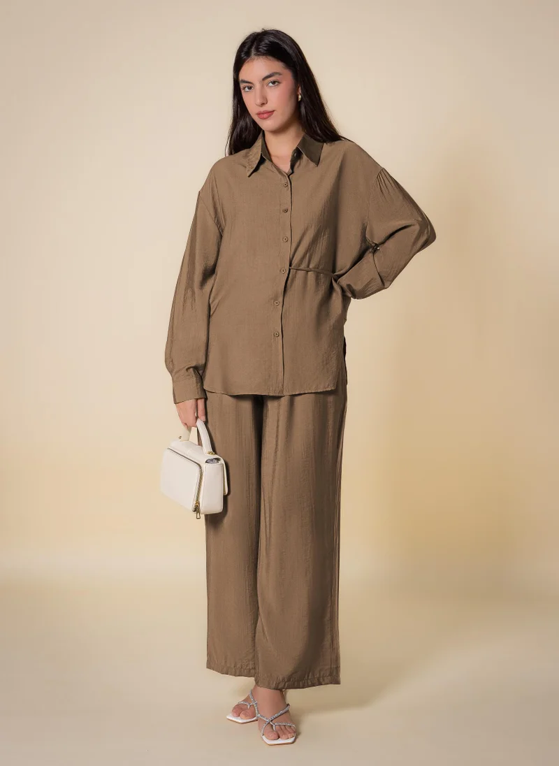 SHAPES DETAILED LIGHTWEIGHT SHIRT SET