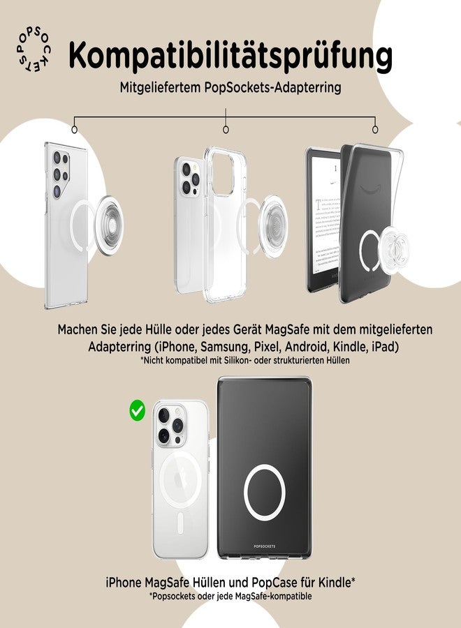 POPSOCKETS قبضة هاتف PopSockets لـ MagSafe مع قاعدة قابلة للطي، قاعدة مغناطيسية، قمة قابلة للتبديل، قبضة آمنة لحالات iPhone MagSafe، قبضة للهاتف والتابلت، PopSockets لطيفة - PopOut Curves Coconut Crème - Image 5