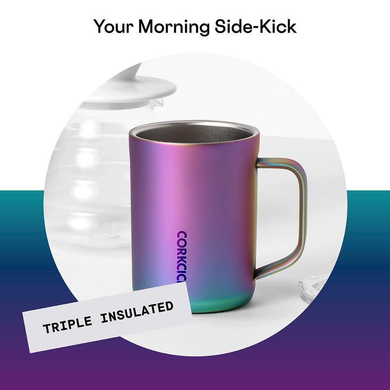Corkcicle Triple Insulated Coffee Mug with Lid and Handle, Dragonfly, 16 oz – Stainless Steel Travel Mug Keeps Beverages Hot for 3+ Hours – Non-Slip, Easy-Grip, Spill-Resistant Tumbler - Image 3