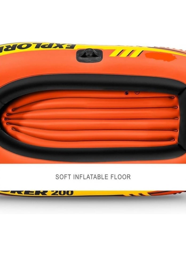 INTEX Explorer 200 Inflatable Boat Set with Oars and Pump for 2 Person Size 185x94x41cm.  - Image 4