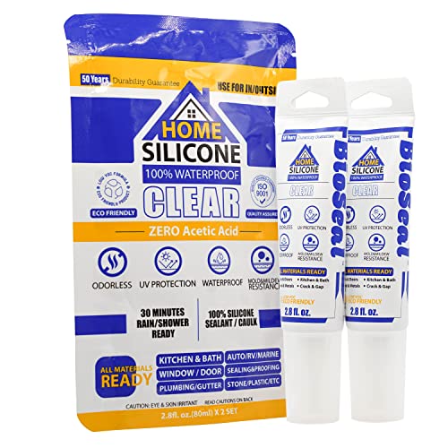 ZERED Clear BioSeal 100 % silicona sellante para calafatear uso general, cartucho de 10 onzas, transparente (paquete de 1) - Image 3