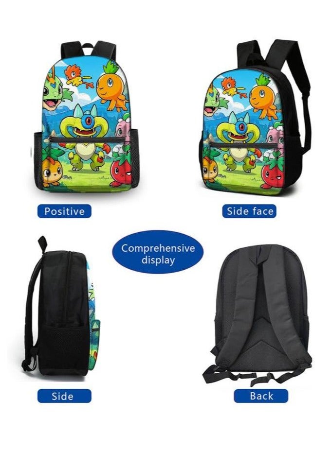 Cartoon three-piece schoolbag with zipper - 454  - Image 3