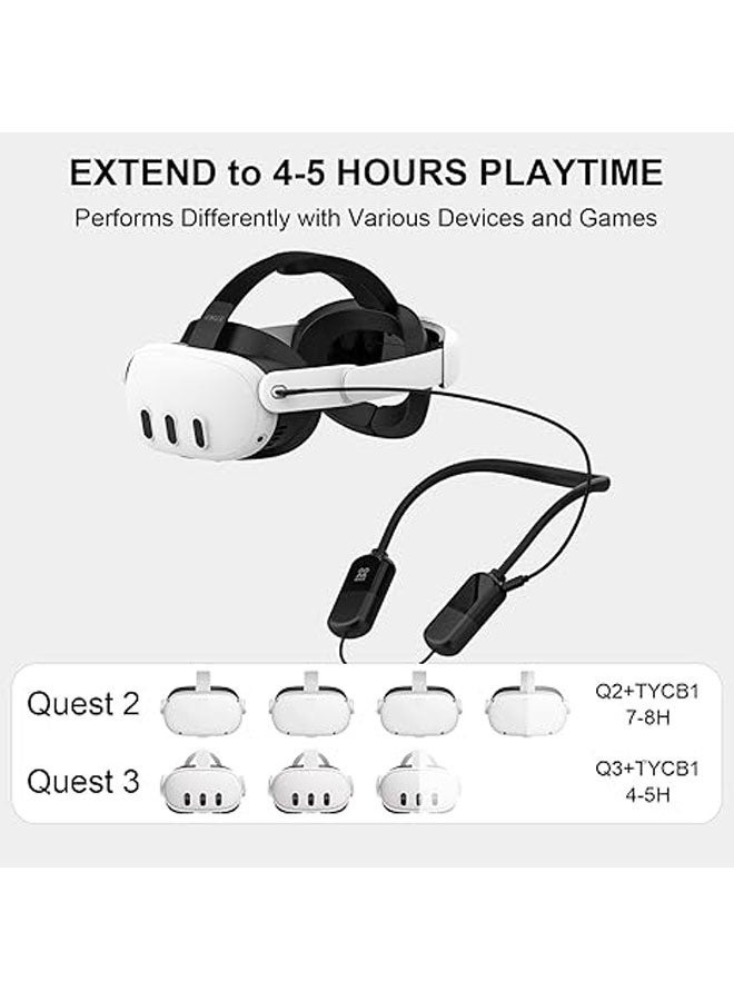 The 8000mAh dangling neck battery is compatible with Meta Quest 3/Oculus Quest 2/Oculas, fast charging VR headsets, portable power banks - Image 4