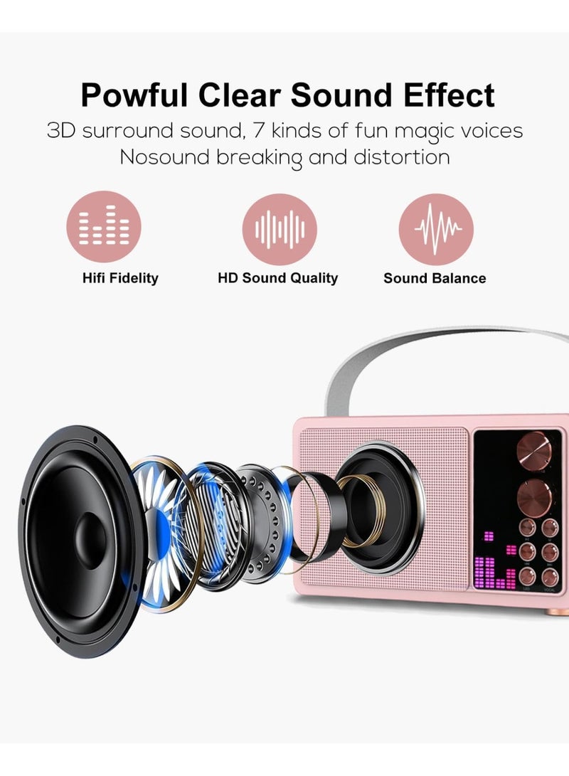 JAJEEK Portable Karaoke Machine with Wireless Microphones & LED Music Rhythm Lights – Bluetooth Speaker PA System, Supports TF/USB/AUX – Ideal for Home Parties, KTV & Outdoor Events - Image 3