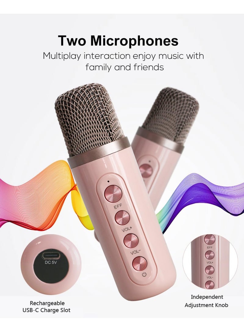 JAJEEK Portable Karaoke Machine with Wireless Microphones & LED Music Rhythm Lights – Bluetooth Speaker PA System, Supports TF/USB/AUX – Ideal for Home Parties, KTV & Outdoor Events - Image 4