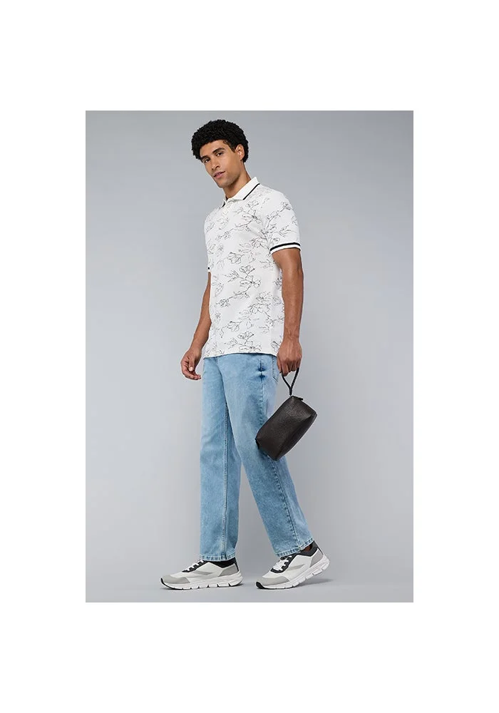R&b Faded Straight Fit Jeans with Button Closure