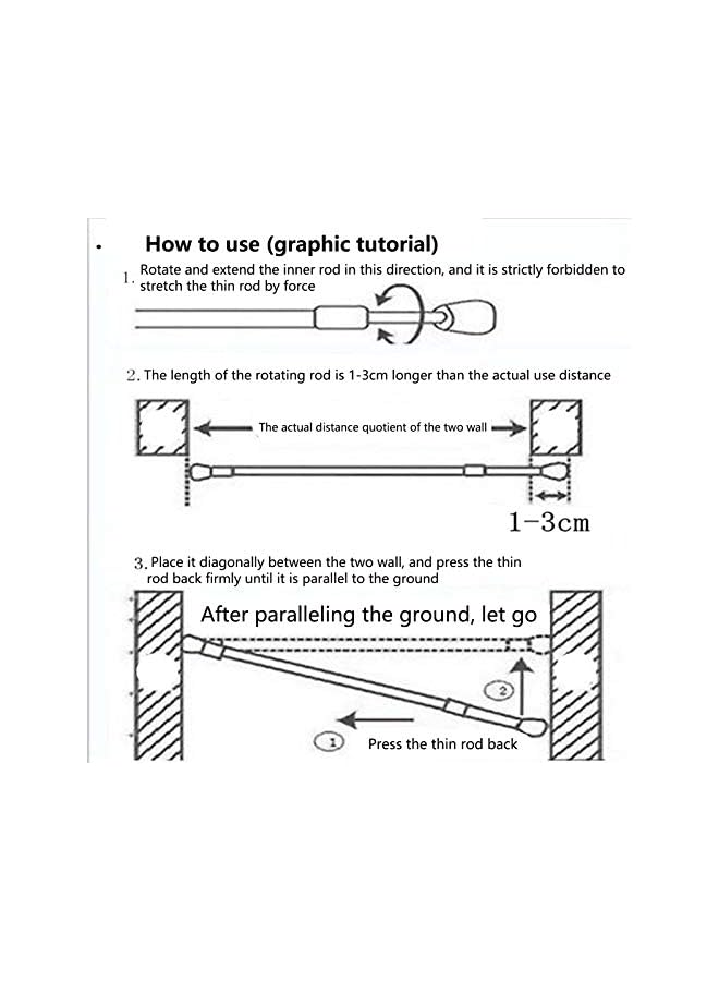 The Bros Curtain Rail, Curtain Pole, Bottle Holder for Shoe Rack Blackout Curtain Rod Pantry (25-40 thin rod with a diameter of 1.3cm) - Image 5