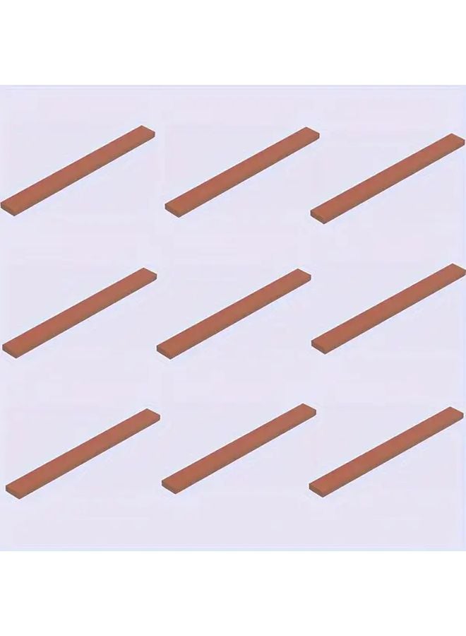 Brown 9PCS Building Blocks Set ABS Low Wall Bricks Farm Garden Characters - Image 1