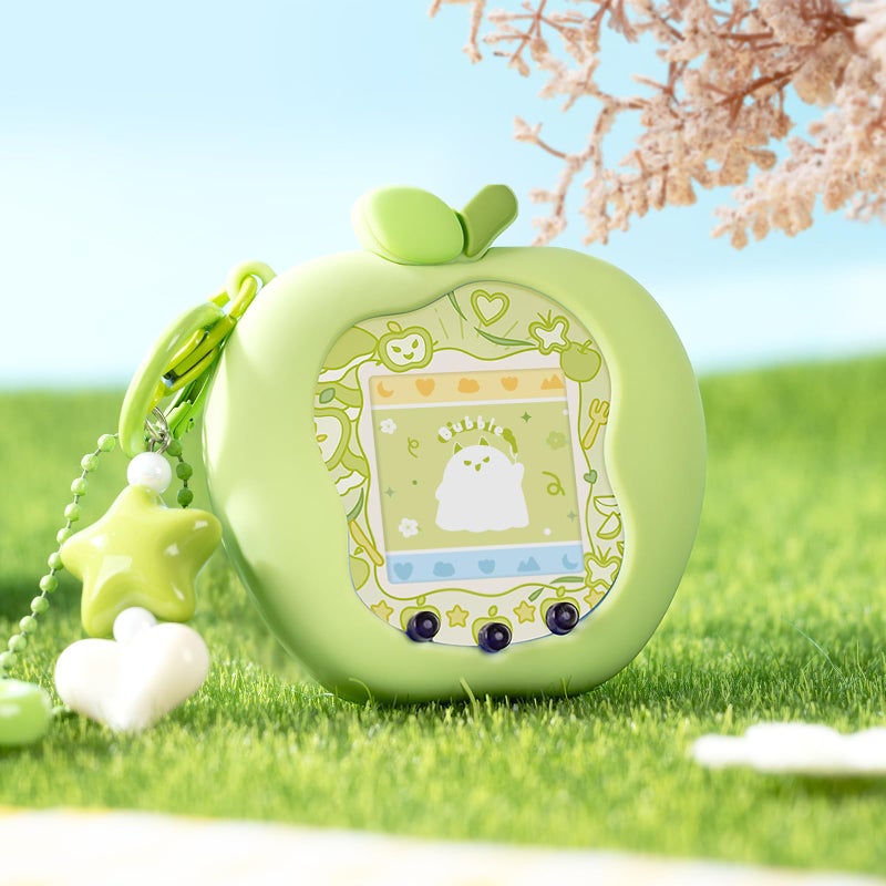 BUBBLELOGUS Apple Bubble Protective Case for Tamagotchi Uni - Soft TPU Silicone Cover with Faceplate & Charms Set, Anti-Scratch & Waterproof (Green) - Image 5