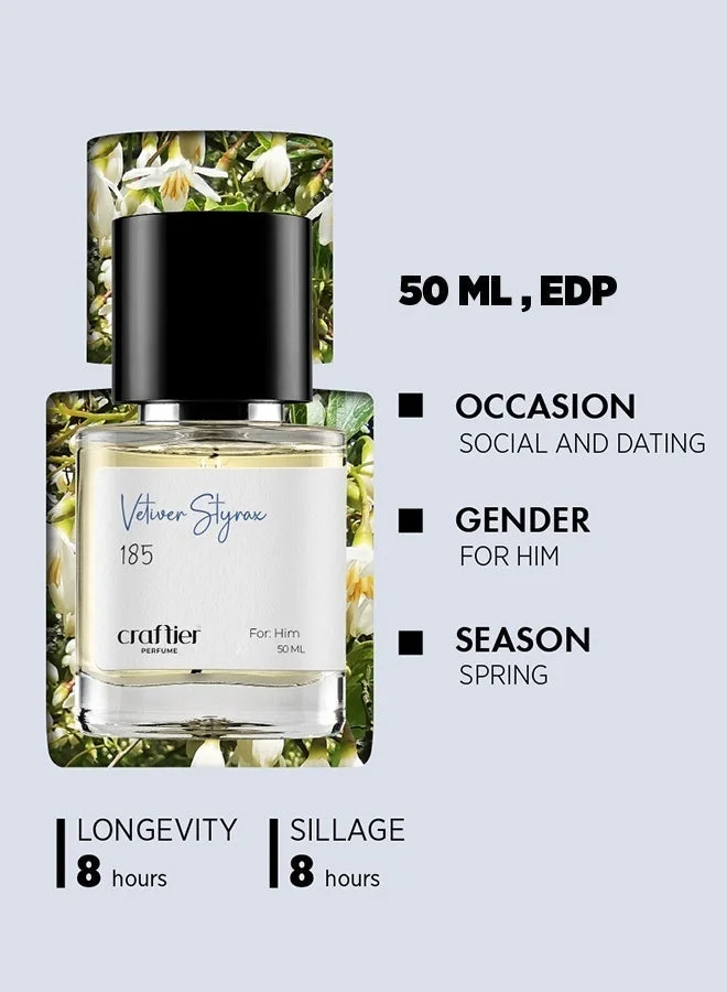 Craftier Perfume  VETIVER STYRAX - Inspired of-JAZZ CLUB, Eau De Parfum for Men - 50ml, Long Lasting Sweety Fragrance Upto 8-12 Hrs, Travel Size Men's Perfume for Men | Best Price UAE