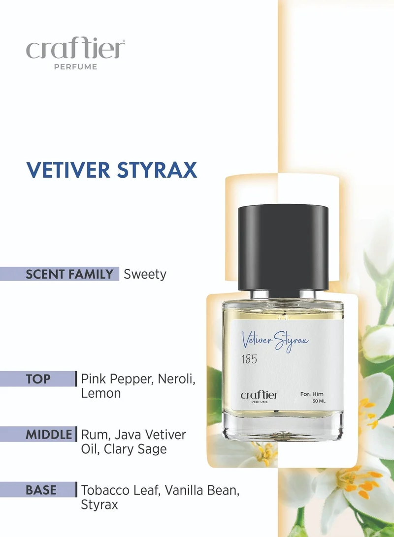 Craftier Perfume  VETIVER STYRAX - Inspired of-JAZZ CLUB, Eau De Parfum for Men - 50ml, Long Lasting Sweety Fragrance Upto 8-12 Hrs, Travel Size Men's Perfume for Men | Best Price UAE
