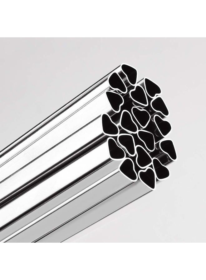 Tomorotec [18 PCS] New Heart Shape Metal Straws 304 Food Grade Stainless Steel, Bulk Reusable Stainless Steel Straw Set with Cleaning Brushes for Tumblers Beverage Drinks Cocktail (Silver) - Image 4