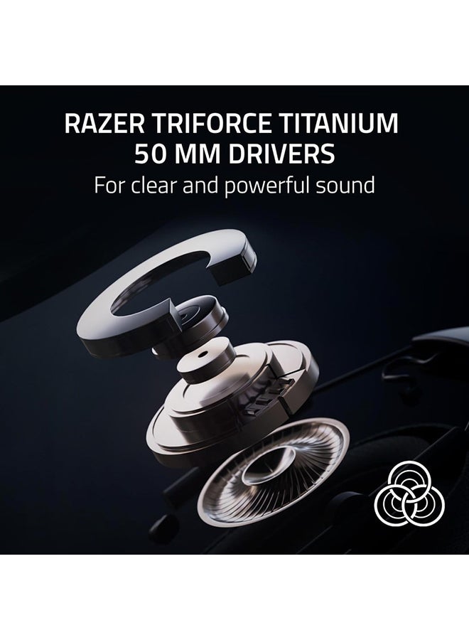 ريزر سماعة رأس للألعاب اللاسلكية Razer BlackShark V2 HyperSpeed، 280 جرام خفيفة الوزن، صوت THX المكاني، ميكروفون قابل للثني، محركات 50 مم، 2.4 جيجاهرتز، بلوتوث أو USB، بطارية 70 ساعة مع شحن USB من النوع C - أسود - Image 3