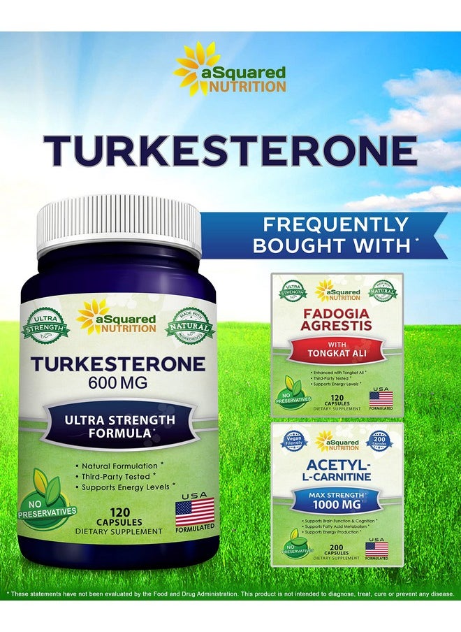 aSquared Nutrition - Turkesterone Supplement 600Mg 120 Capsules Ajuga Turkestanica Extract Powder Turkesterone Supplement Complex Pills Natural Formulation - Image 1