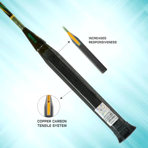 Apacs Duplex Power 55 (56G | World’s Lightest | 32LBS | Copper Fuse Tech for Reduced Vibration) 50T Carbon Fibre Badminton Racket with Full Cover (Gold) - Image 5