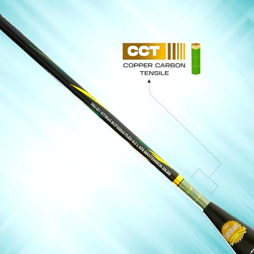 Apacs Duplex Power 55 (56G | World’s Lightest | 32LBS | Copper Fuse Tech for Reduced Vibration) 50T Carbon Fibre Badminton Racket with Full Cover (Gold) - Image 4