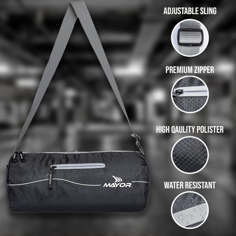 Mayor Prime Gym Bag | Fitness Bag | Duffle Gym Bag | Sports Kit Bag, with Adjustable Shoulder Strap & Side Pocket for Men & Women (Grey) - Image 2
