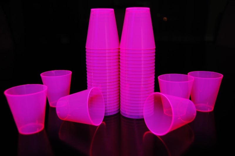 DirectGlow LLC DirectGlow 2oz Neon UV Blacklight Reactive Glow Party Shot Glasses 50Count Pink