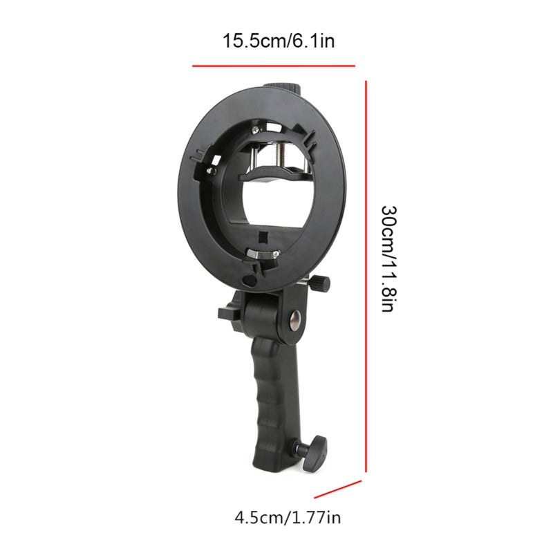 Adjustable Flash Bracket: Bowens Mount, No Pre-Assembly Required, Compact Lightweight Design - Flexible S Shape Bracket for Studio Light Shooting, Camera Flashlight Attachment - Image 2