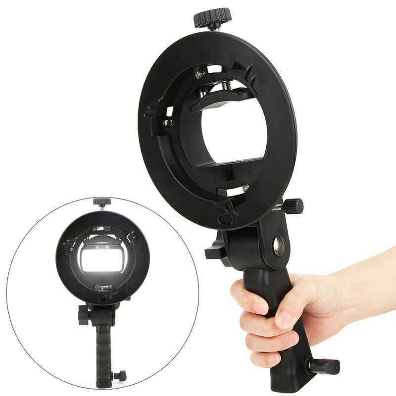 Adjustable Flash Bracket: Bowens Mount, No Pre-Assembly Required, Compact Lightweight Design - Flexible S Shape Bracket for Studio Light Shooting, Camera Flashlight Attachment - Image 3