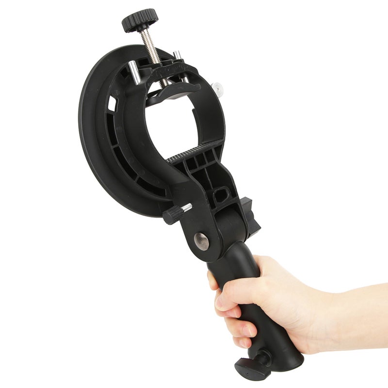 Adjustable Flash Bracket: Bowens Mount, No Pre-Assembly Required, Compact Lightweight Design - Flexible S Shape Bracket for Studio Light Shooting, Camera Flashlight Attachment - Image 1