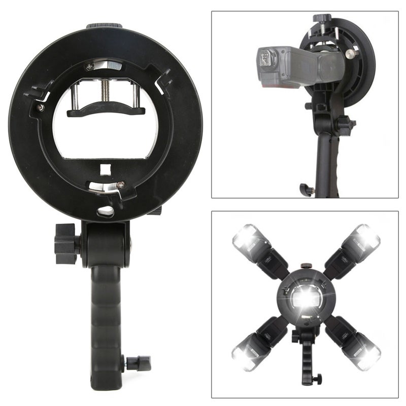 Adjustable Flash Bracket: Bowens Mount, No Pre-Assembly Required, Compact Lightweight Design - Flexible S Shape Bracket for Studio Light Shooting, Camera Flashlight Attachment - Image 5