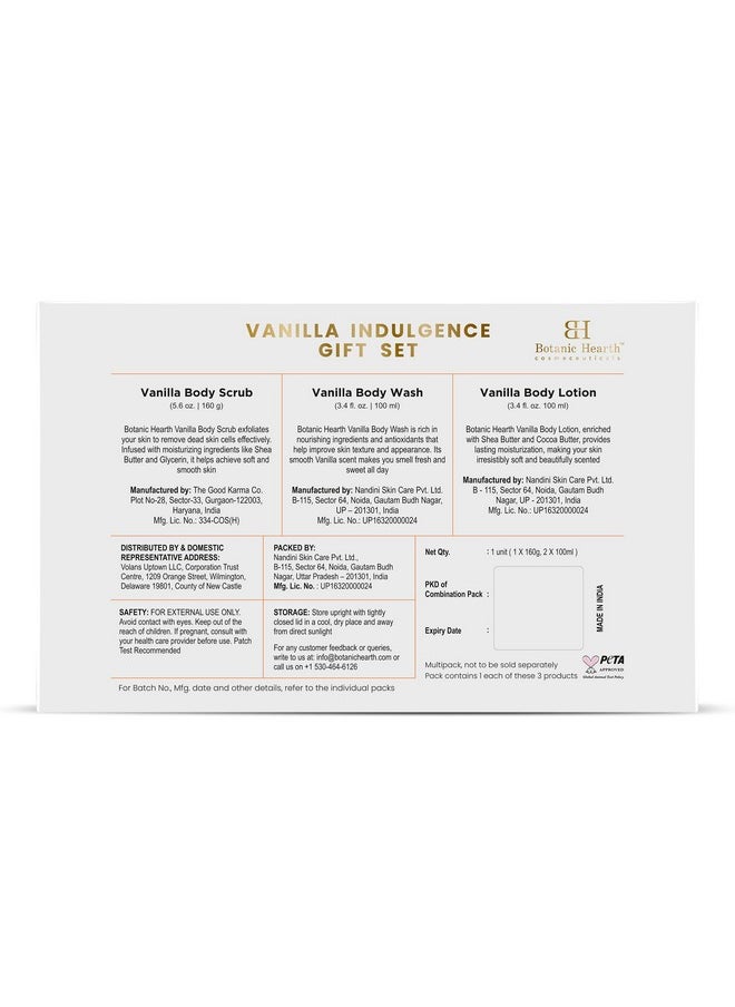 Botanic Hearth Valentines Day Vanilla Scented Gift Set of 3 - Body Scrub 5.4 fl oz, Moisturizing Body Wash 3.4 fl oz and Nourishing Body Lotion 3.4 fl oz - Perfect Hydrated Skin - Gentle, Ideal for All Skin Types  - Image 3