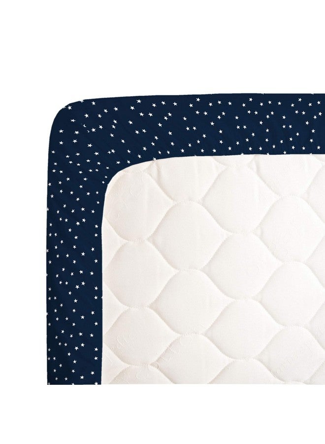 Carter's Navy w/White Stars Crib Sheet - Image 3