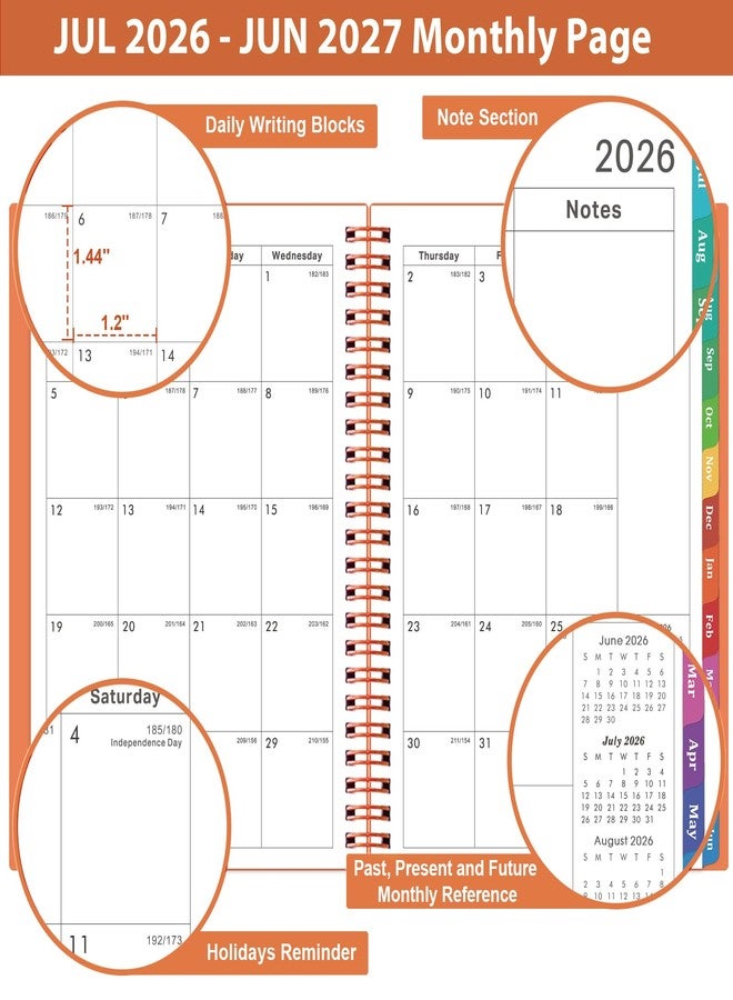 بوكول مخطط 2026-2027 - مخطط أكاديمي 2026-2027، مخطط أسبوعي وشهري مع فواصل، يوليو 2026 - يونيو 2027، 6.25 بوصة × 8.3 بوصة، تجليد قوي مزدوج السلك - Image 3
