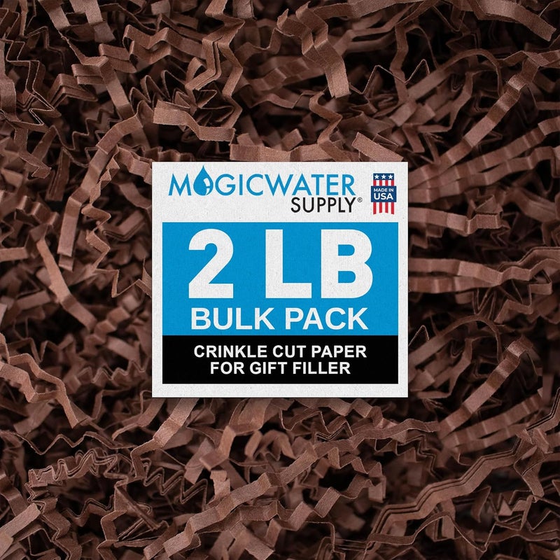 MagicWater Supply MagicWater Crinkle Cut Paper for Gift Baskets - 2LB - Coffee Brown - Perfect for Shredded Paper Filler, Basket Filler, Gift Boxes, Bridesmaid Gifts, Christmas Stuffers & More – Ideal for All Occasions - Image 1