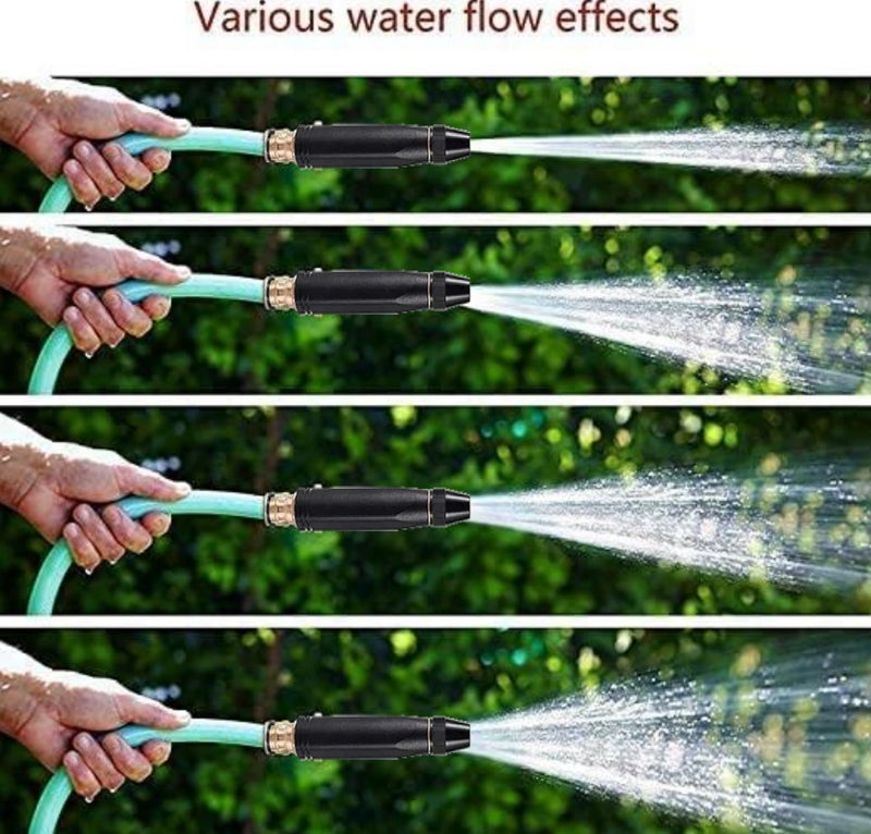 Episkey Heavy Duty 30 Meter Garden Hose | Flexible Expandable WaterPipe with Double Latex Core & Braided Outer Layer | Stainless Metal Spray Nozzle Gun, Tap Connector, 2 Hose Clamps | Leak & Kink free - Image 4