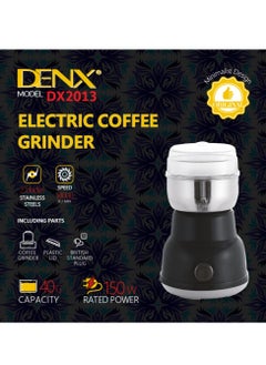 Denx A 150-Watt Electric Grinder For Grinding Coffee And Grains, With Four Sharp Blades And A Capacity Of 40 GRAM  - Image 3