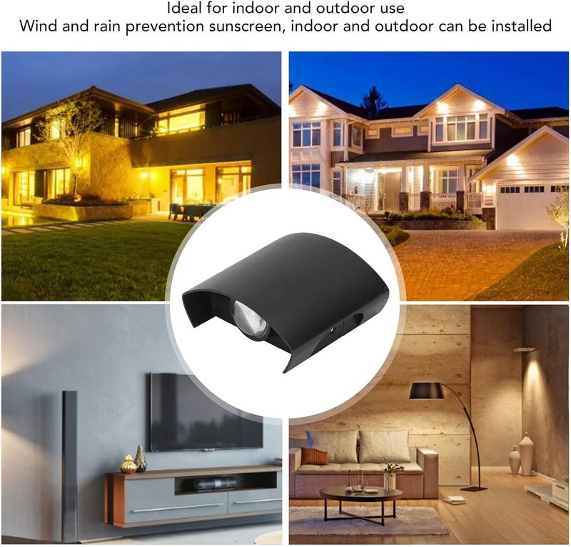 LED Wall Light Waterproof, Aluminum Alloy Outdoor Wall Sconce Lamp 110-265V - Bright Dual Beam, Durable Rustproof, Ideal for Garden and Porch (White Light) - Image 3