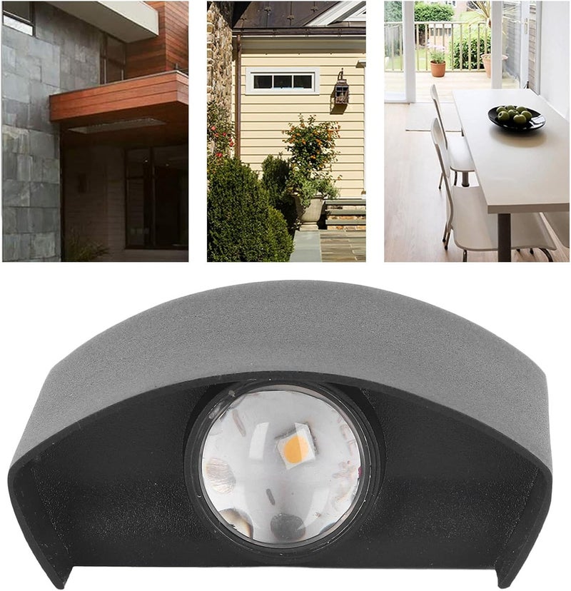 LED Wall Light Waterproof, Aluminum Alloy Outdoor Wall Sconce Lamp 110-265V - Bright Dual Beam, Durable Rustproof, Ideal for Garden and Porch (White Light) - Image 4