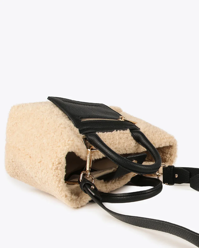 Lola Casademunt Faux shearling crossbody bag