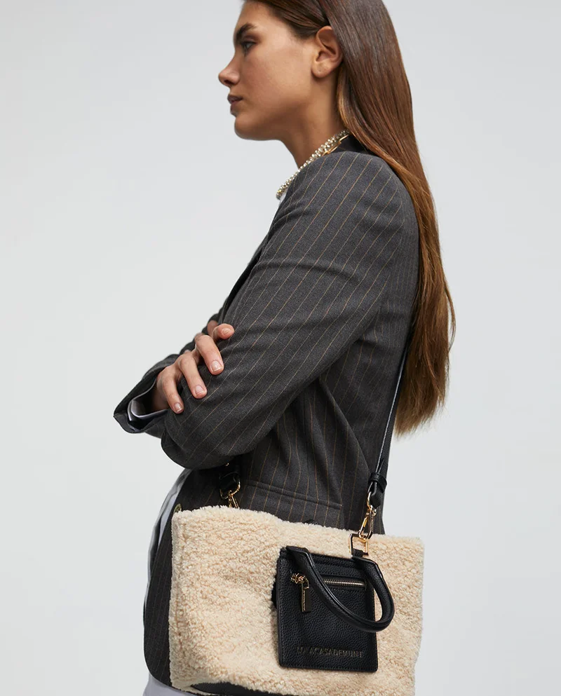 Lola Casademunt Faux shearling crossbody bag