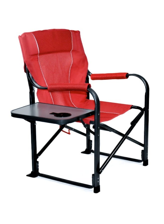 Cady One Outdoor Camping Chair, Folding Chair, Oversized Folding Fishing Chair with Side Table, Outdoor Folding Beach Cup Holder, Portable Folding Deck Chair, (Red)  - Image 2