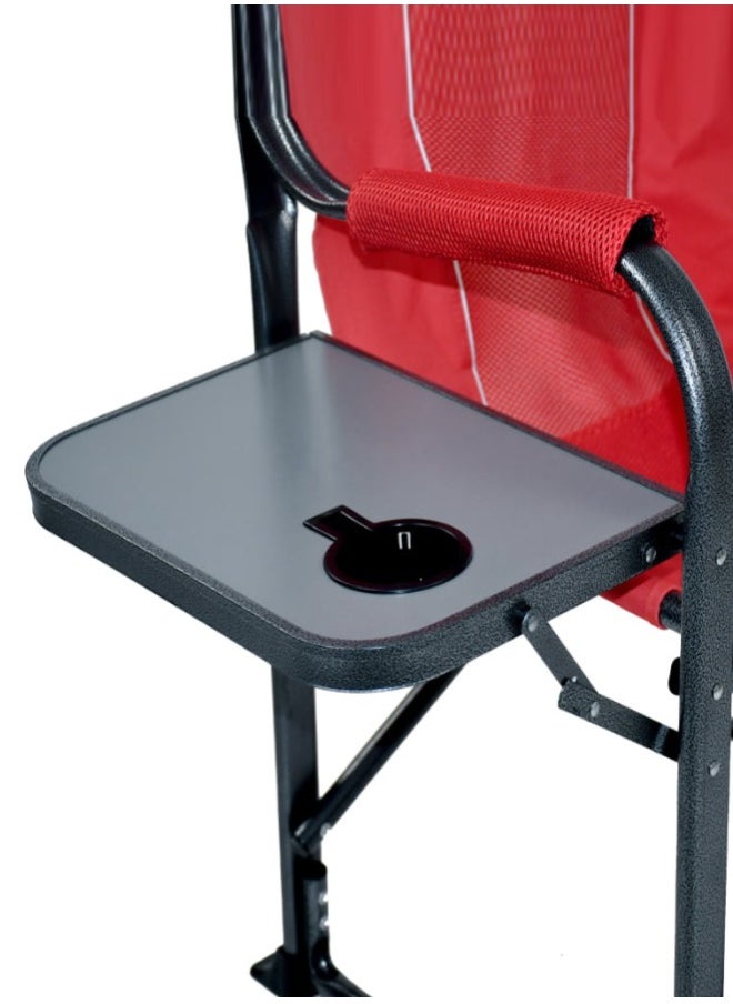 Cady One Outdoor Camping Chair, Folding Chair, Oversized Folding Fishing Chair with Side Table, Outdoor Folding Beach Cup Holder, Portable Folding Deck Chair, (Red)  - Image 3