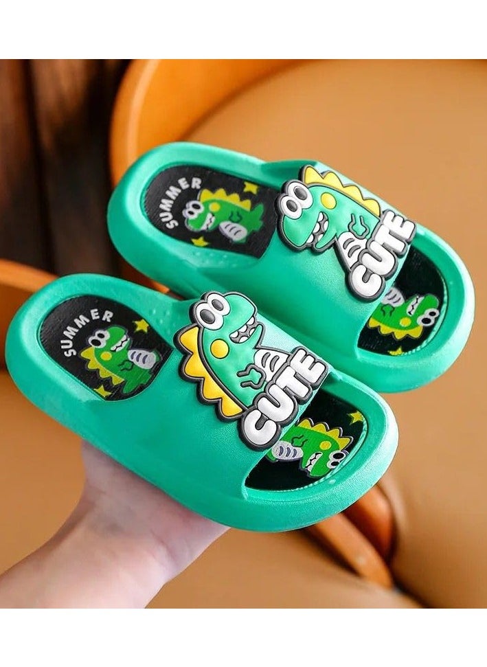 QSHOP Cute Dinosaur Slide Sandals for Kids Boys Girls Non-Slip Quick Dry Shower Slippers Open Toe Shoes for Indoor Outdoor Beach Bathroom Children's slippers  - Image 2
