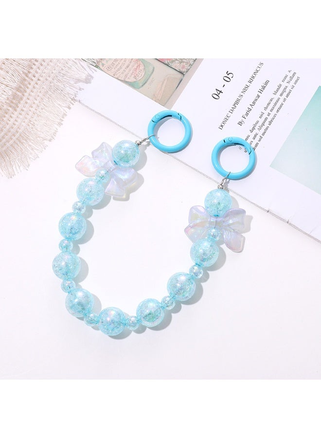 NIBEMINENT Phone Charm/ Chain Strap for Women Girls, Crack String Cell Phone Case Lanyard Wrist Strap，K2023/Blue