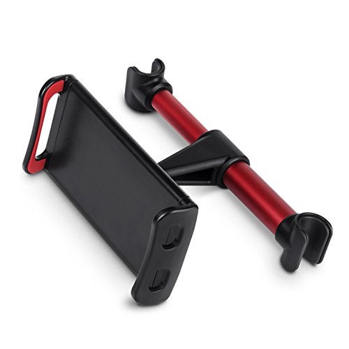 Techzere Car Rear Seat Headrest Mobile Phone Mount & Tablet Holder Mobile Phones and Tablets Upto 10.5 Inch Diagonal Screen Size. (Red & Black) - Image 1