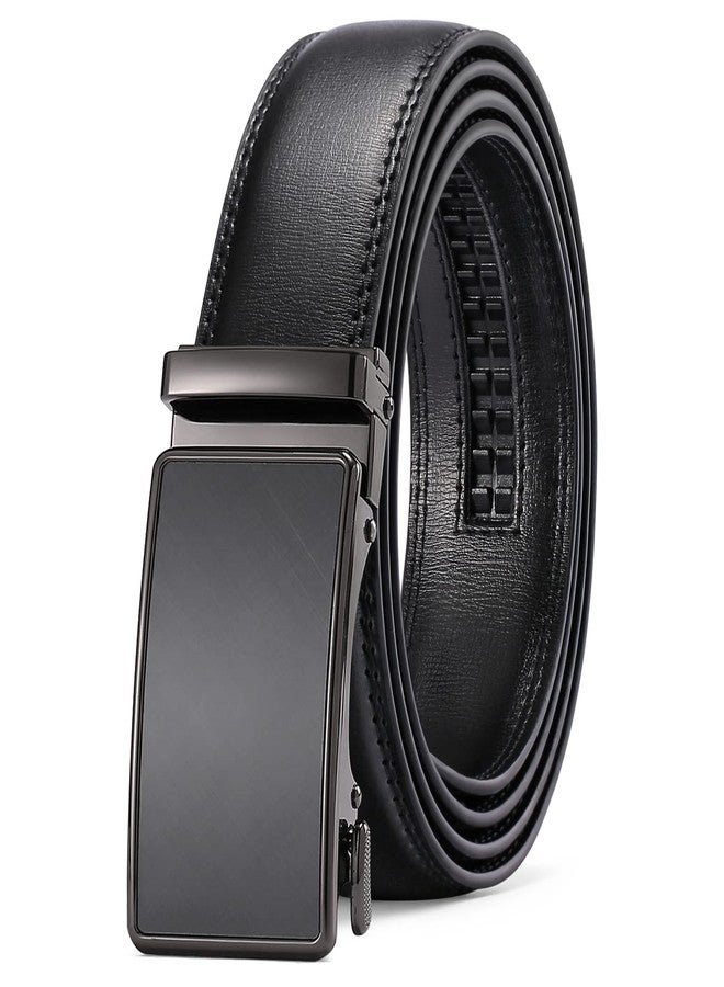 SENDEFN GOIACII Men's Leather Belt Automatic Ratchet Buckle Slide Belt for Dress Casual Trim to Fit with Gift Box - Image 1