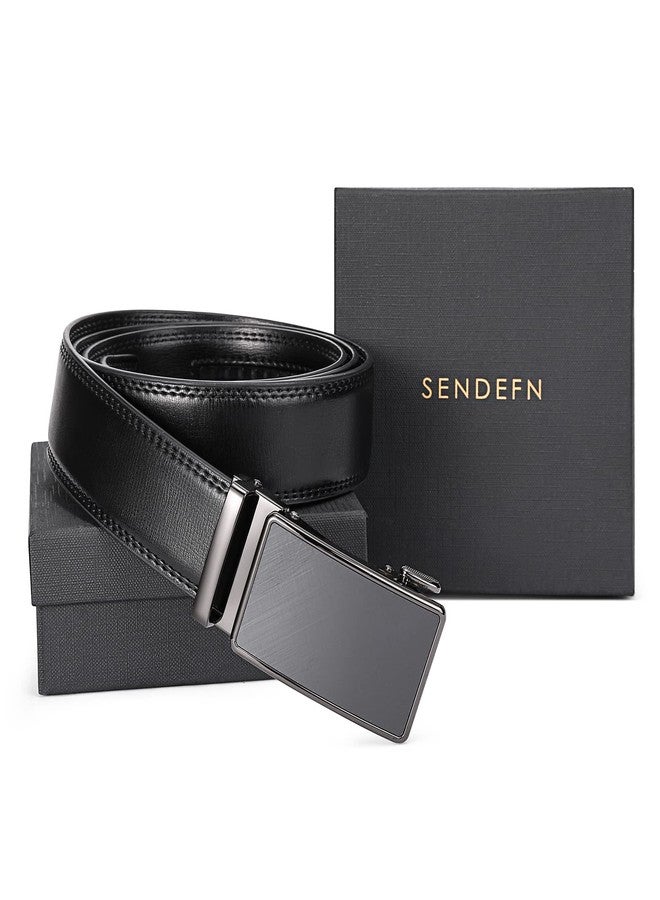 SENDEFN GOIACII Men's Leather Belt Automatic Ratchet Buckle Slide Belt for Dress Casual Trim to Fit with Gift Box - Image 5