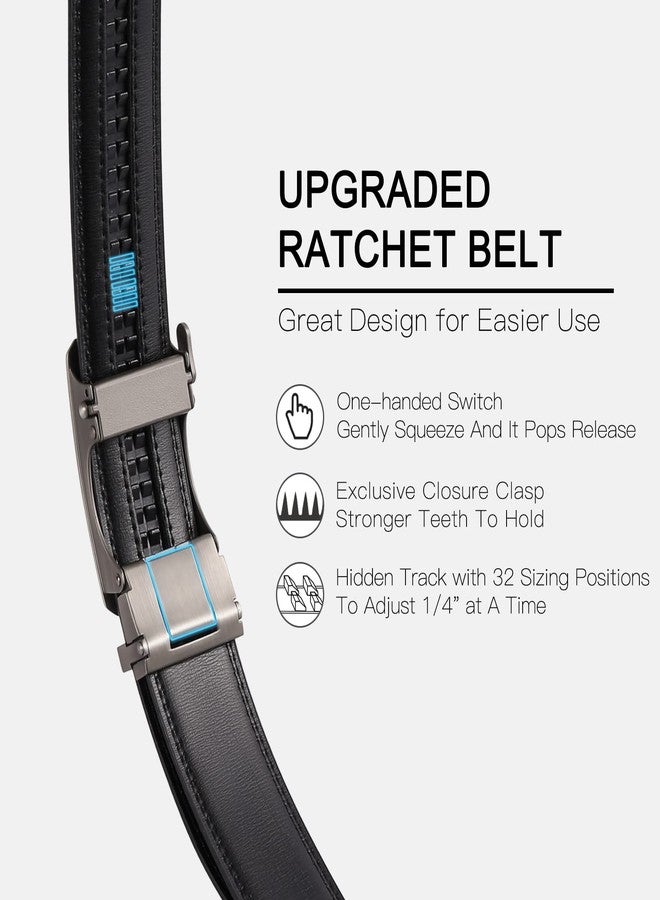 SENDEFN GOIACII Men's Leather Belt Automatic Ratchet Buckle Slide Belt for Dress Casual Trim to Fit with Gift Box - Image 3