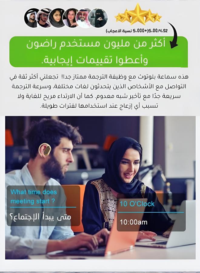 Bluetooth Ear-Hook Headphone with Digital Display and Translation Function - Image 4